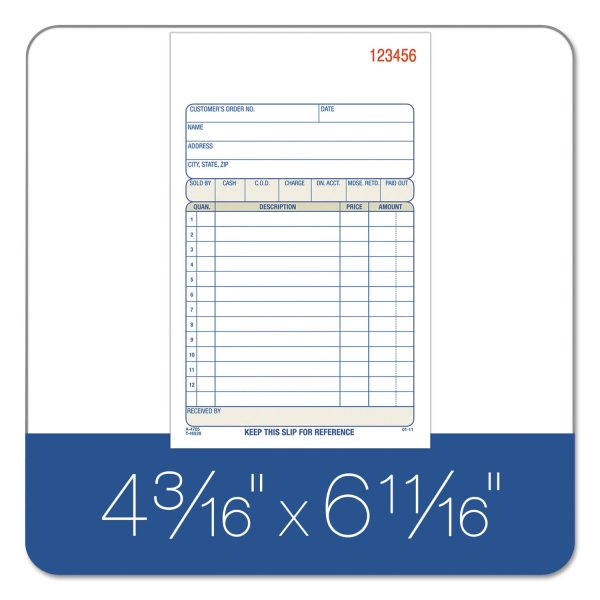 Sales Order Book, Three-Part Carbonless, 4.19 x 6.69, 50 Forms Total Online Hot Sale - Image 2