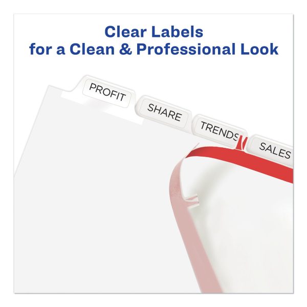 Print and Apply Index Maker Clear Label Unpunched Dividers, 8-Tab, 11 x 8.5, White, White Tabs, 25 Sets Online now - Image 3