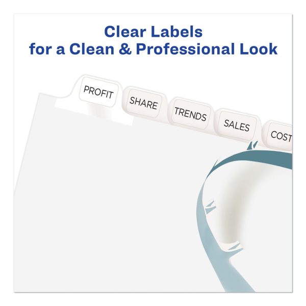 Print and Apply Index Maker Clear Label Dividers, 12-Tab, White Tabs, 11 x 8.5, White, 5 Sets Supply - Image 3