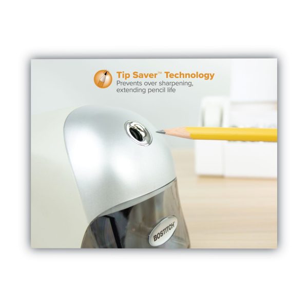 QuietSharp Executive Electric Pencil Sharpener, AC-Powered, 4 x 7.5 x 5, Gray Supply - Image 4