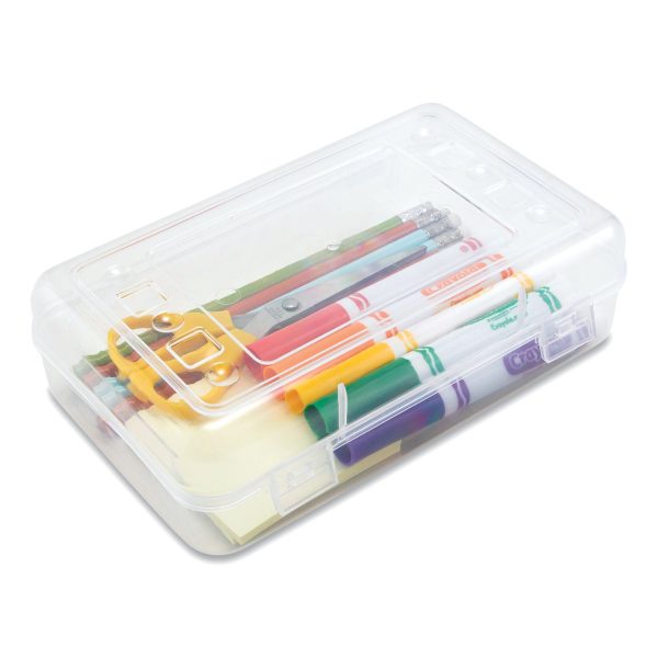Gem Polypropylene Pencil Box with Lid, Polypropylene, 8.5 x 5.25 x 2.5, Clear Online Sale - Image 3