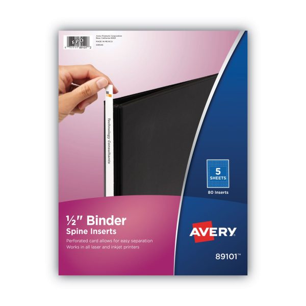 Binder Spine Inserts, 0.5  Spine Width, 16 Inserts Sheet, 5 Sheets Pack Online Sale