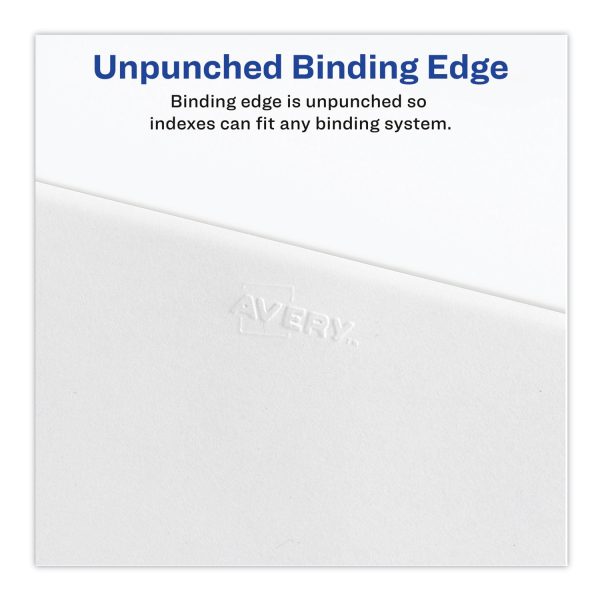Preprinted Legal Exhibit Side Tab Index Dividers, Avery Style, 10-Tab, 58, 11 x 8.5, White, 25 Pack, (1058) Discount - Image 3