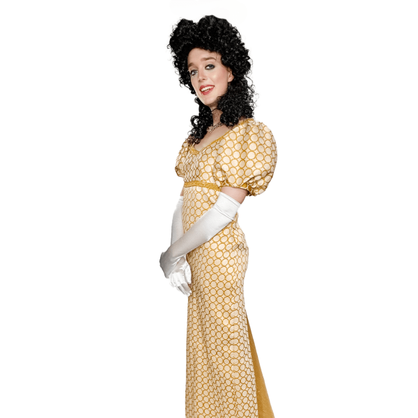 Regency Gold Circle Pattern Empire Dress Adult Costume Online now - Image 2