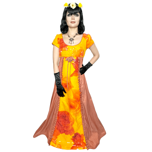 Eye-Catching Regency Sequin Floral Empire Dress Adult Costume Online