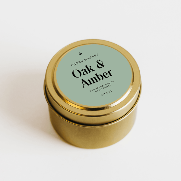 Oak & Amber Gold Travel Candle Hot on Sale - Image 2